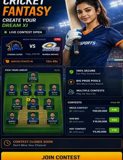 Win1 (win 1) fantasy cricket & matchday visual 3